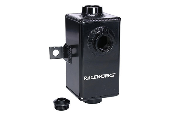 0.5 LITRE BLACK ALUMINIUM CATCH CAN WITH DRAIN TAP
