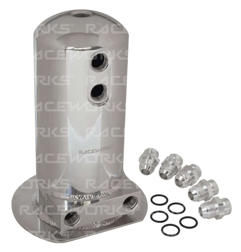 RACEWORKS 2.5L Surge Tank AN-8 Dual Outlet - Quickbitz