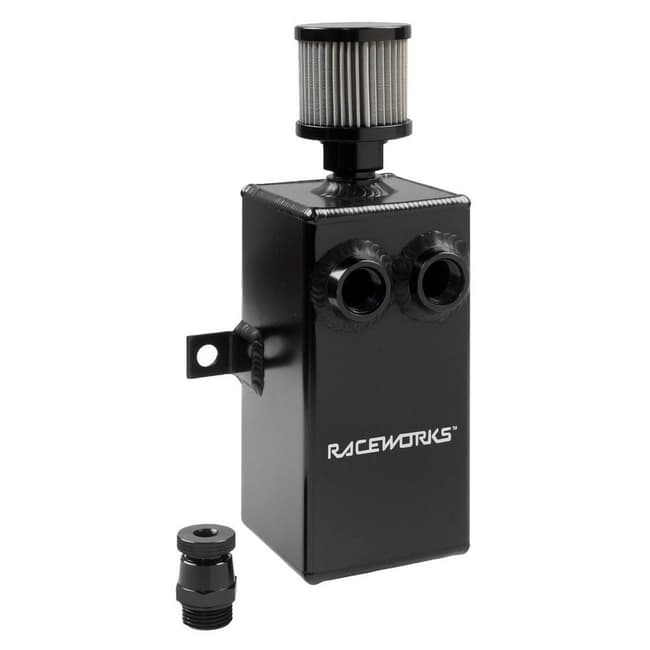 1 LITRE BLACK ALUMINIUM CATCH CAN WITH DRAIN TAP