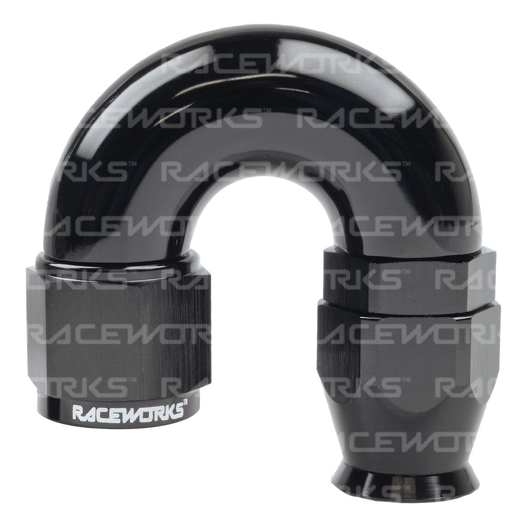 RACEWORKS TEFLON HOSE FITTING AN-4 180 Deg