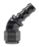 RACEWORKS PUSH LOK HOSE FITTING 45 Deg