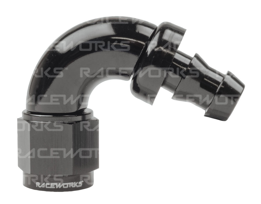 RACEWORKS PUSH LOK HOSE FITTING 120 Deg