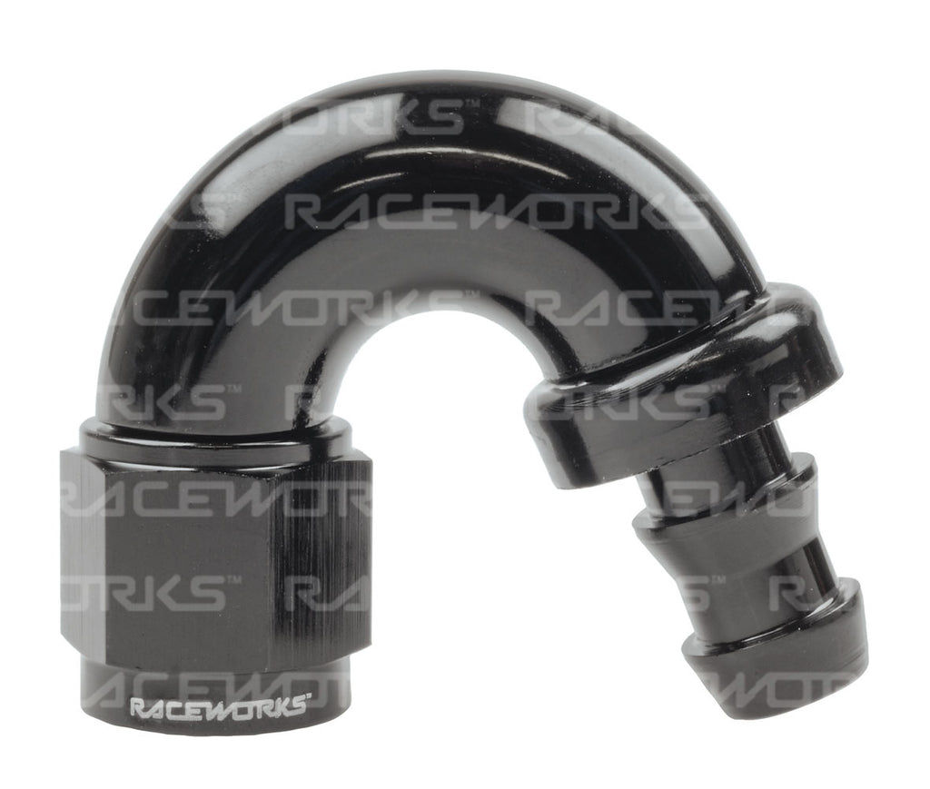 RACEWORKS PUSH LOK HOSE FITTING 150 Deg