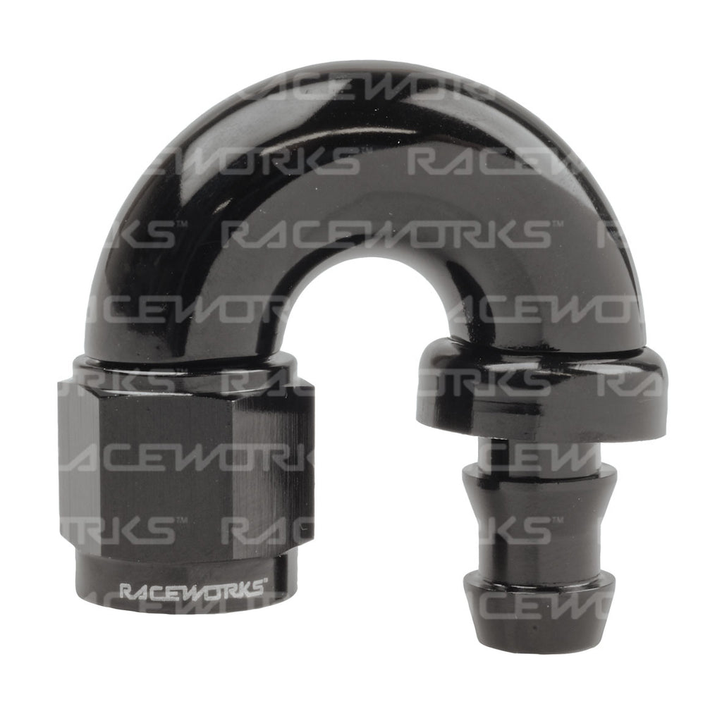 RACEWORKS PUSH LOK HOSE FITTING 180 Deg