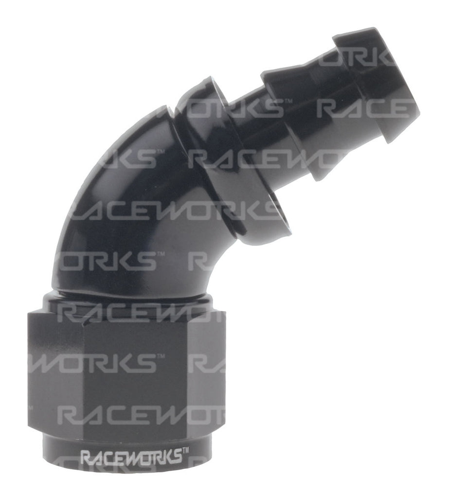 RACEWORKS PUSH LOK HOSE FITTING 60 Deg