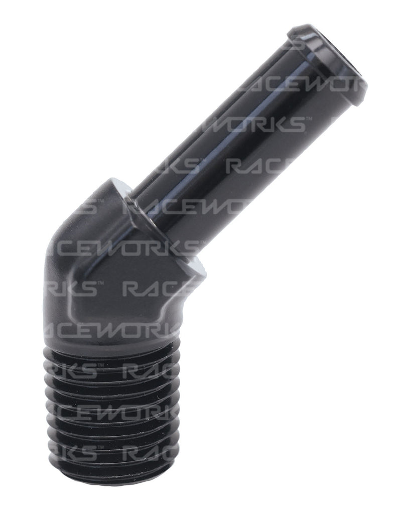 RACEWORKS MALE NPT 1/8'' TO 1/4'' (AN-4) BARB 45 Deg