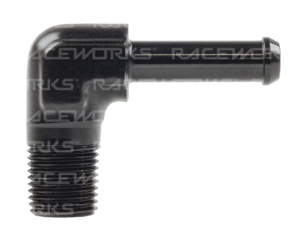 RACEWORKS MALE NPT 1/8'' TO 1/4'' (AN-4) BARB 90 Deg