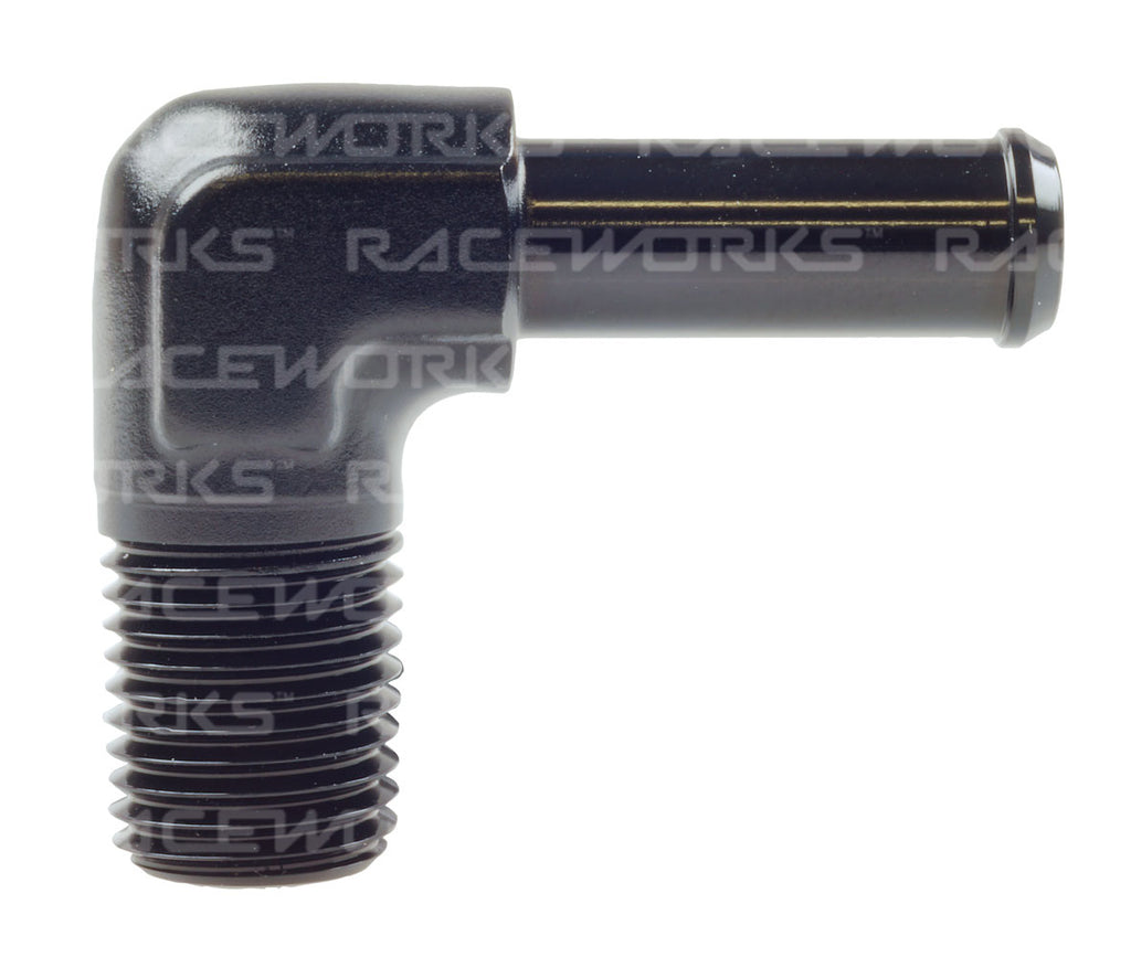 RACEWORKS MALE NPT 1/4'' TO 3/8'' (AN-6) BARB 90 Deg