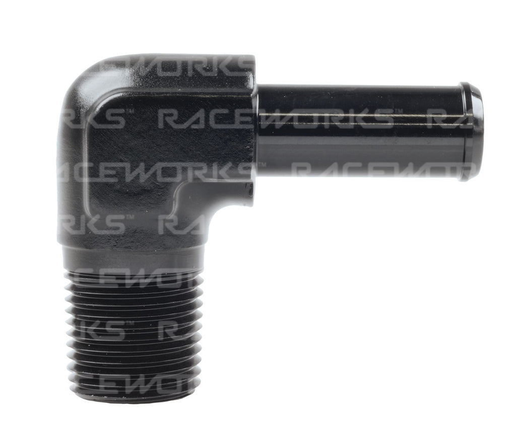 RACEWORKS MALE NPT 3/8'' TO1/2'' (AN -8) BARB 90 Deg