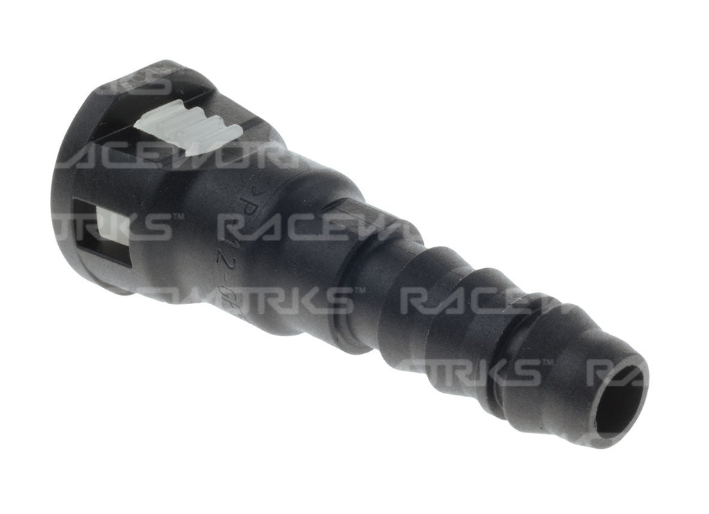 RACEWORKS GM FEMALE EFI ADAPTOR 5/16 TUBE TO 5/16 BARB PLASTIC