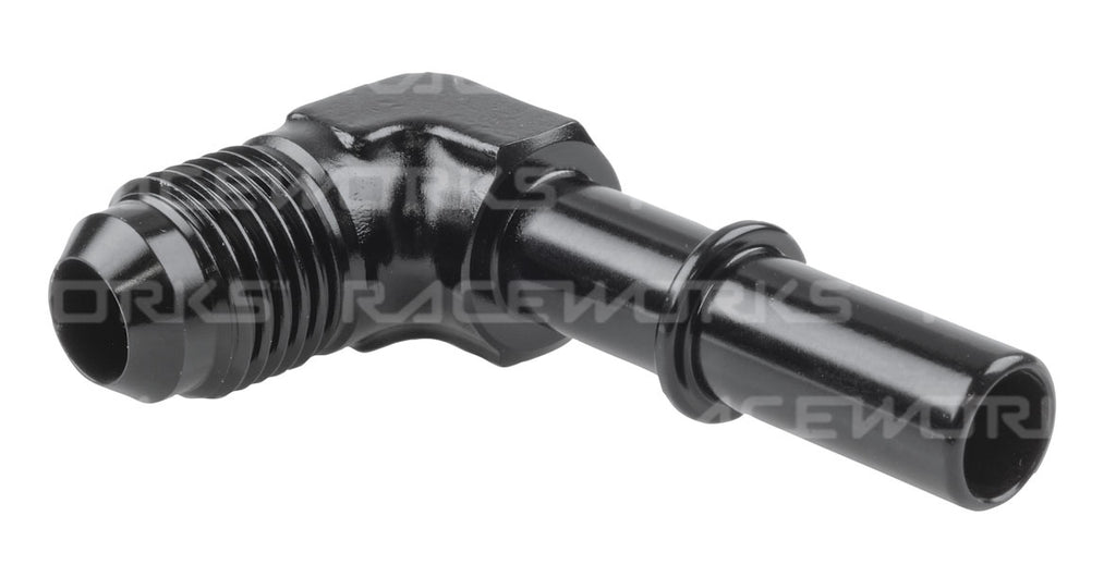 RACEWORKS AN-6 TO 3/8'' MALE EFI QUICK CONNECT 90 Deg