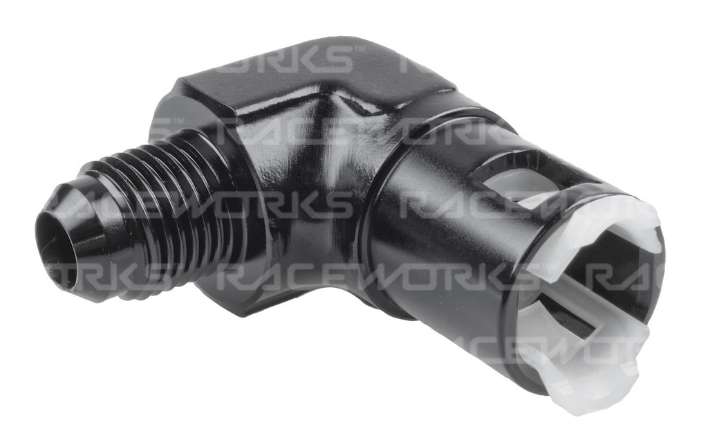 RACEWORKS AN-6 TO 5/16'' FEMALE EFI QUICK CONNECT 90 Deg