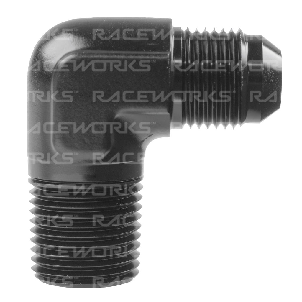 RACEWORKS AN-4 MALE FLARE To NPT 3/8'' 90 Deg