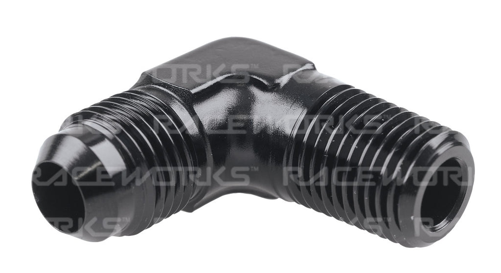 RACEWORKS AN-10 MALE FLARE To NPT 1/2'' 90 Deg