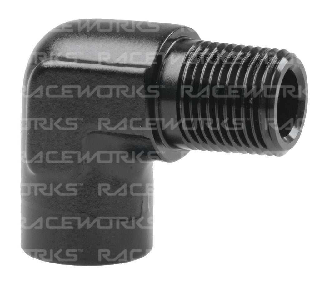 RACEWORKS 1/8” NPT 90deg Female-Male Elbow