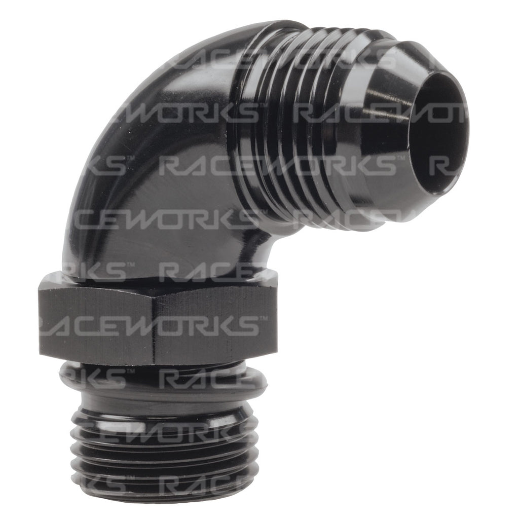 RACEWORKS AN-10 90DEG O-RING BOSS TO MALE FLARE ADAPTER