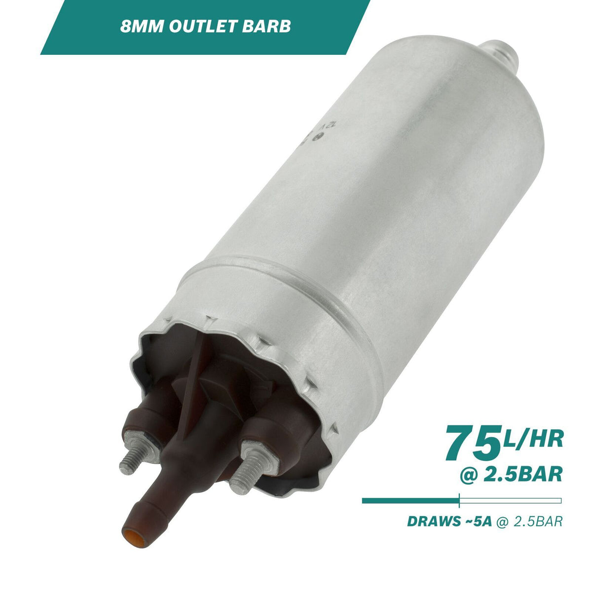 >75l/h @2.5bar In-line Fuel Pump