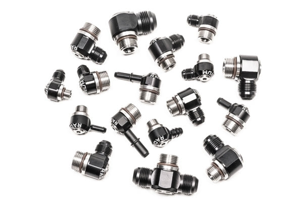 Radium V2 AN ORB to SAE Male EFI Quick Connect Low Profile Swivel Banjo Fitting