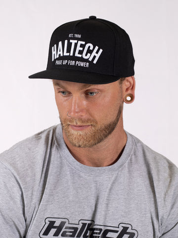 Haltech Snap Back Black with White Text