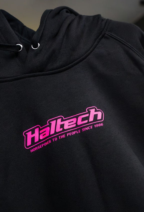 Haltech "Classic" Hoodie Black with Pink Logo