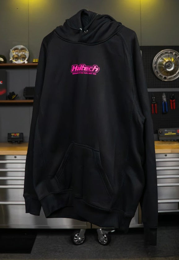 Haltech "Classic" Hoodie Black with Pink Logo