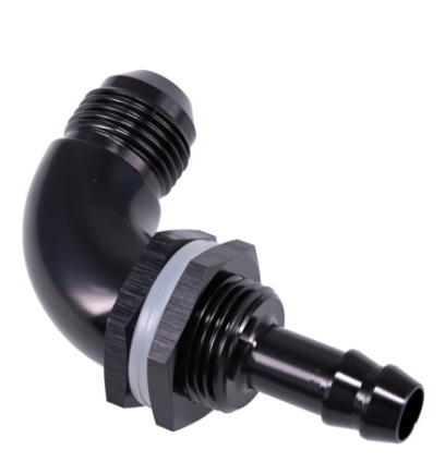 90DEG BULKHEAD KIT AN-8 MALE FLARE TO 3/8IN BARB