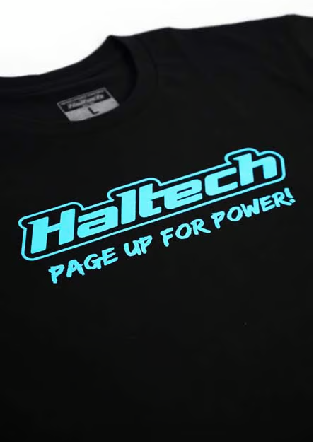 Haltech "Classic" T-Shirt Black with Blue Logo