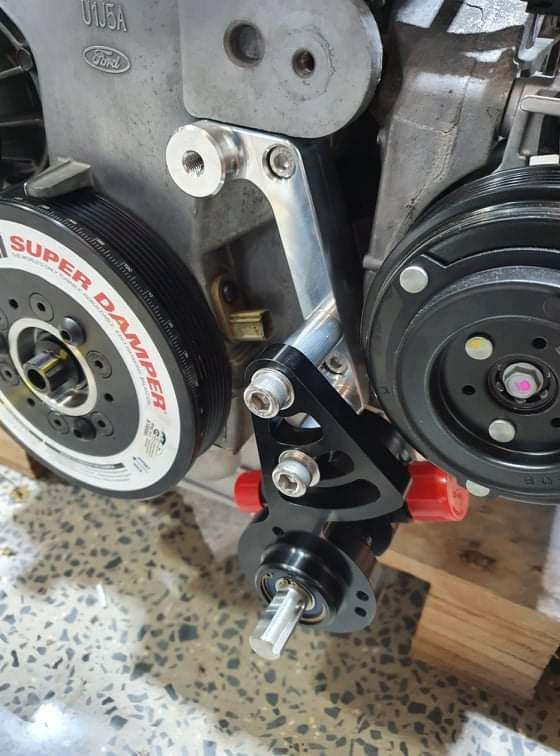 QuickBitz Ford Barra Mechanical Fuel pump and solid Belt Tensioner AC compatible kit