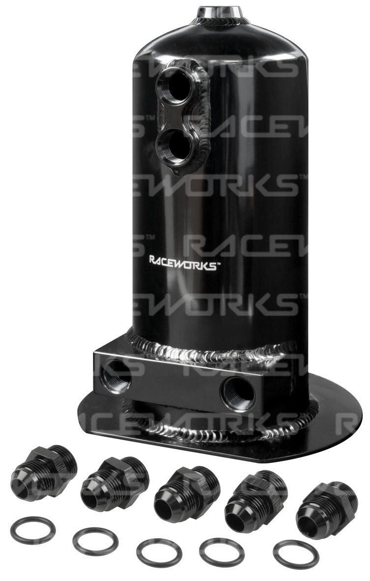 RACEWORKS 2.5L Surge Tank AN-8 Dual Outlet - Quickbitz