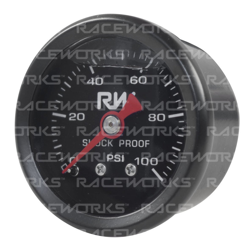 RACEWORKS FUEL PRESSURE GAUGE 0-120PSI LIQUID FILLED