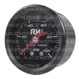 RACEWORKS FUEL PRESSURE GAUGE 0-120PSI LIQUID FILLED