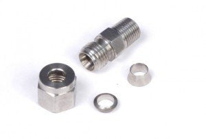 1/4" Stainless Compression Fitting Kit - 1/8” NPT Thread - inc Nut and Ferrule - Quickbitz