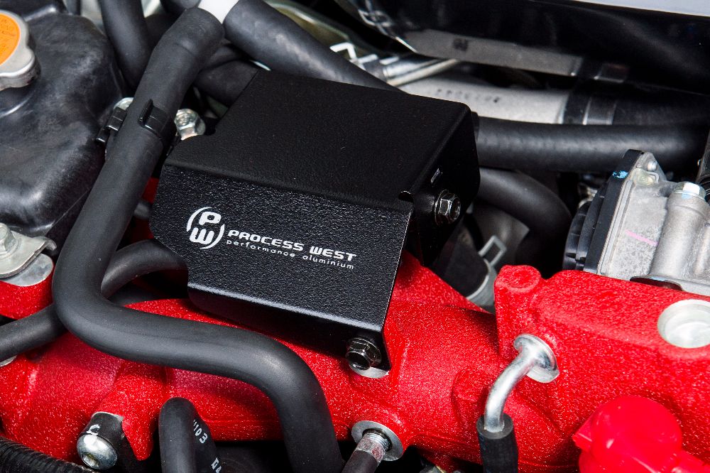 Process West boost solenoid cover black - fits 2008-2018 STi