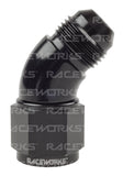 RACEWORKS FEMALE TO MALE SWIVEL ELBOW 45 Deg