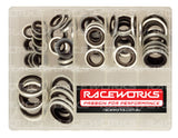 RACEWORKS DOWTY SEAL KIT 10 OF EACH SIZE 8mm TO 18mm