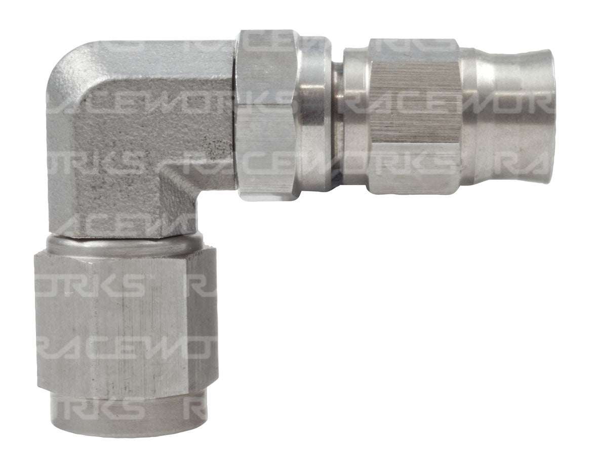 RACEWORKS TEFLON HOSE FITTING 90 Deg