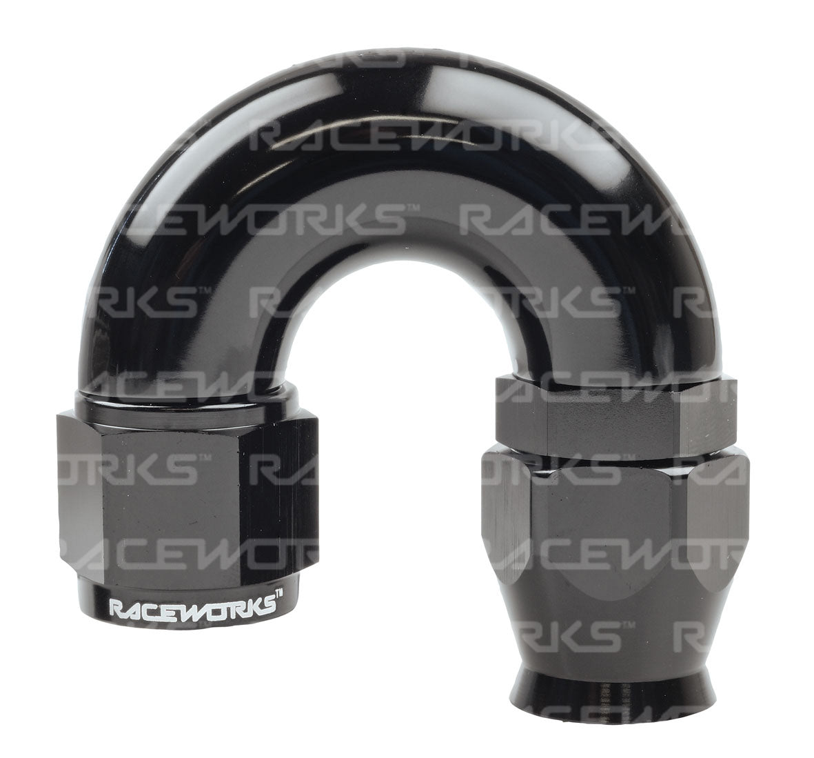 RACEWORKS TEFLON HOSE FITTING AN-4 180 Deg