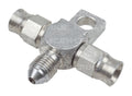 RACEWORKS AN-3 2x TEFLON HOSE ENDS WITH 1x MALE AN TEE WITH BRACKET STAINLESS STEEL