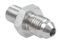 RACEWORKS METRIC MALE M8x1.0 TO MALE FLARE AN-4 STAINLESS STEEL (DUAL SEAL)