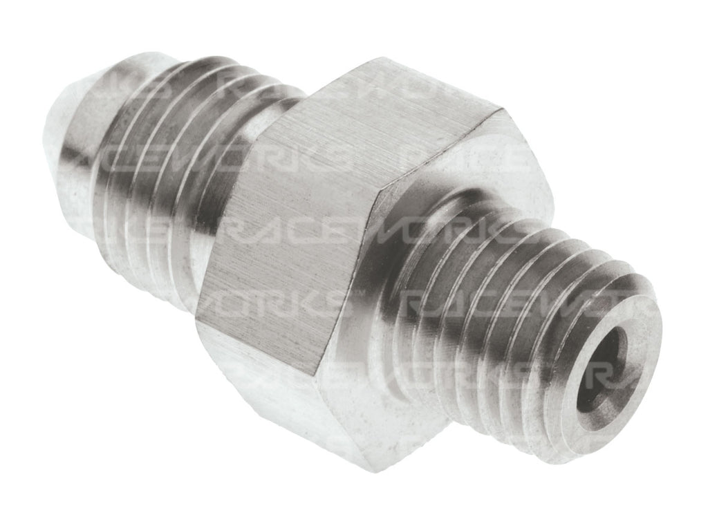 RACEWORKS NPT MALE 1/16'' TO MALE FLARE AN-3 STAINLESS STEEL