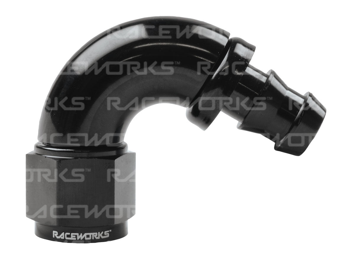 RACEWORKS PUSH LOK HOSE FITTING 120 Deg