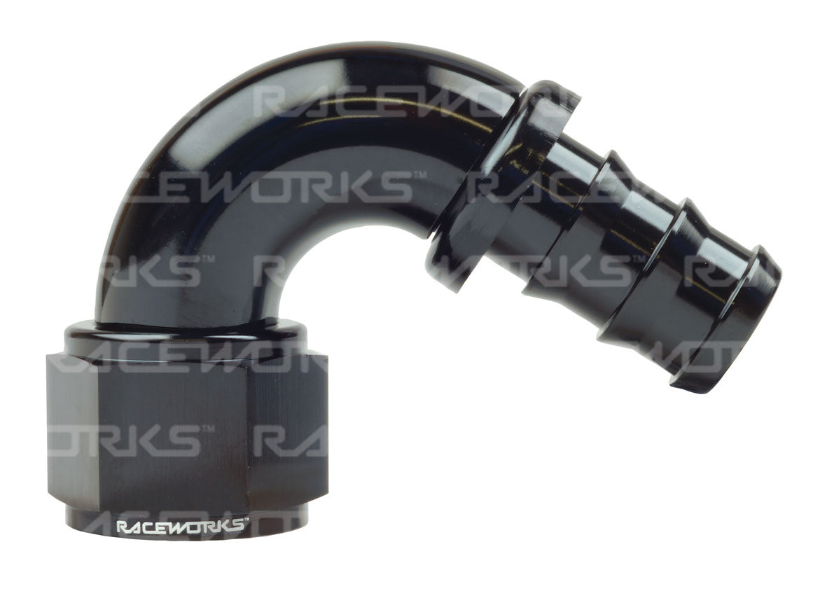 RACEWORKS PUSH LOK HOSE FITTING 120 Deg