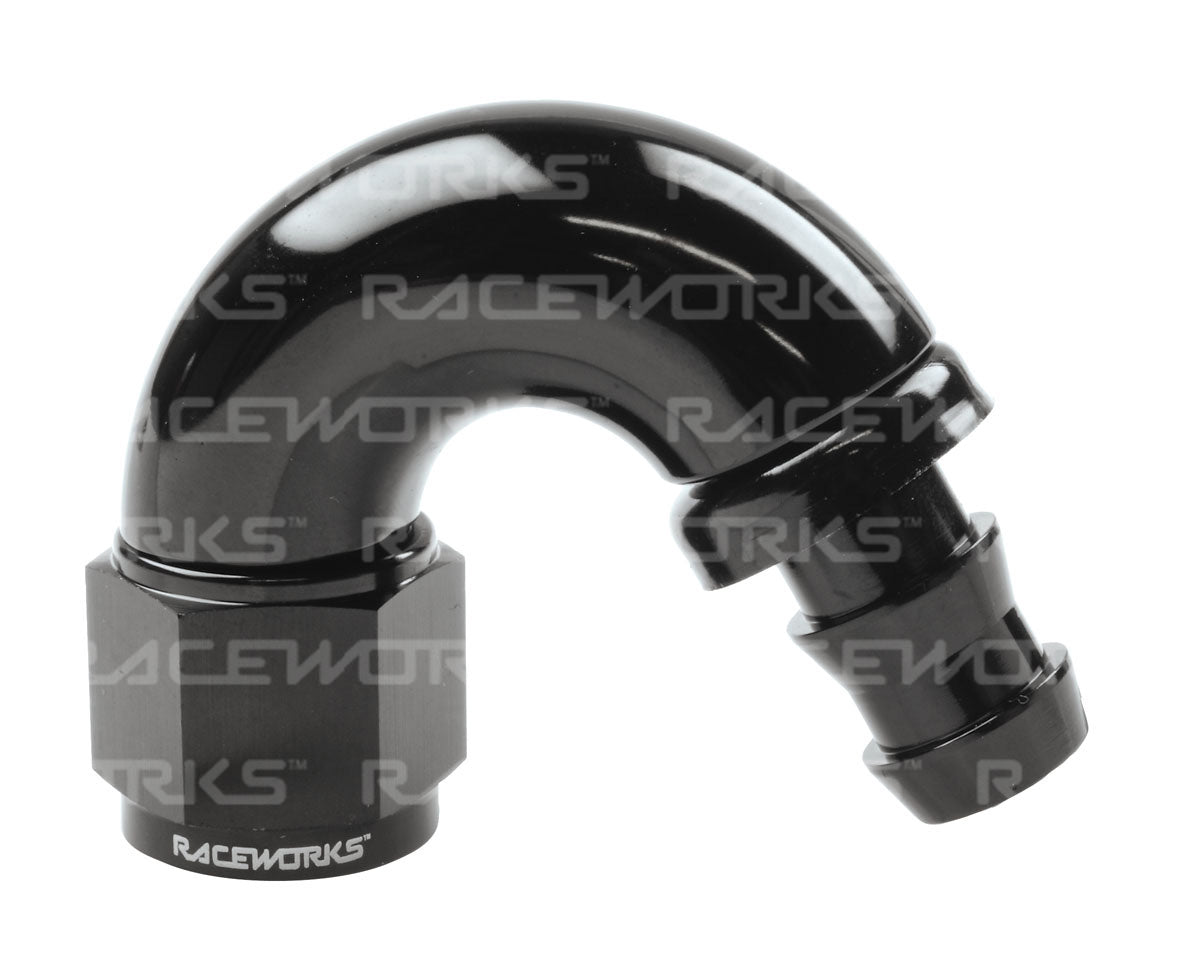 RACEWORKS PUSH LOK HOSE FITTING 150 Deg