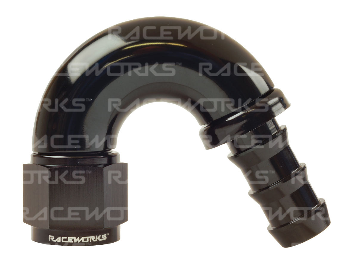 RACEWORKS PUSH LOK HOSE FITTING 150 Deg