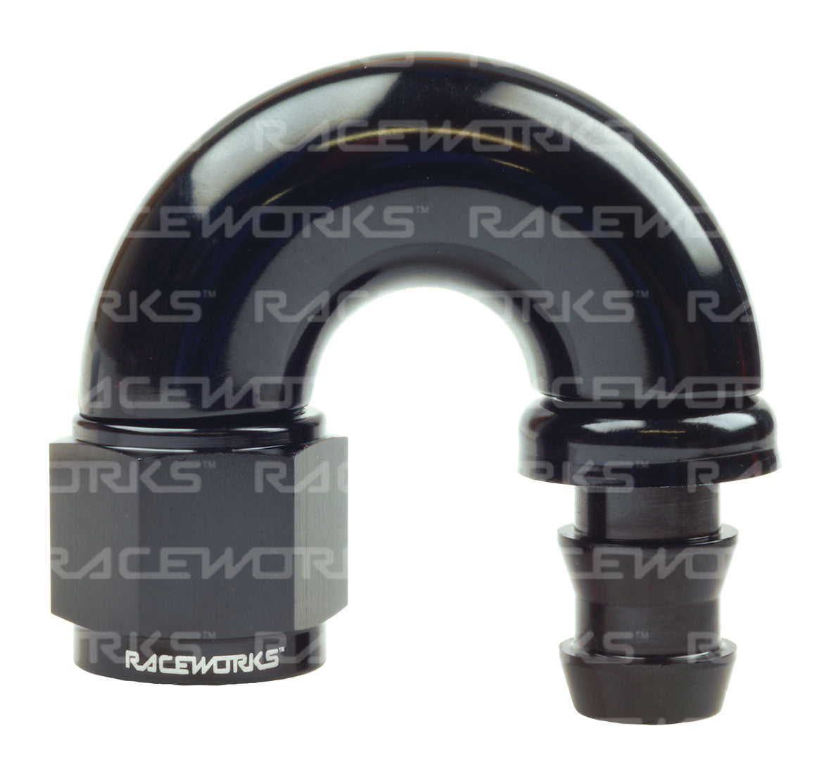 RACEWORKS PUSH LOK HOSE FITTING 180 Deg