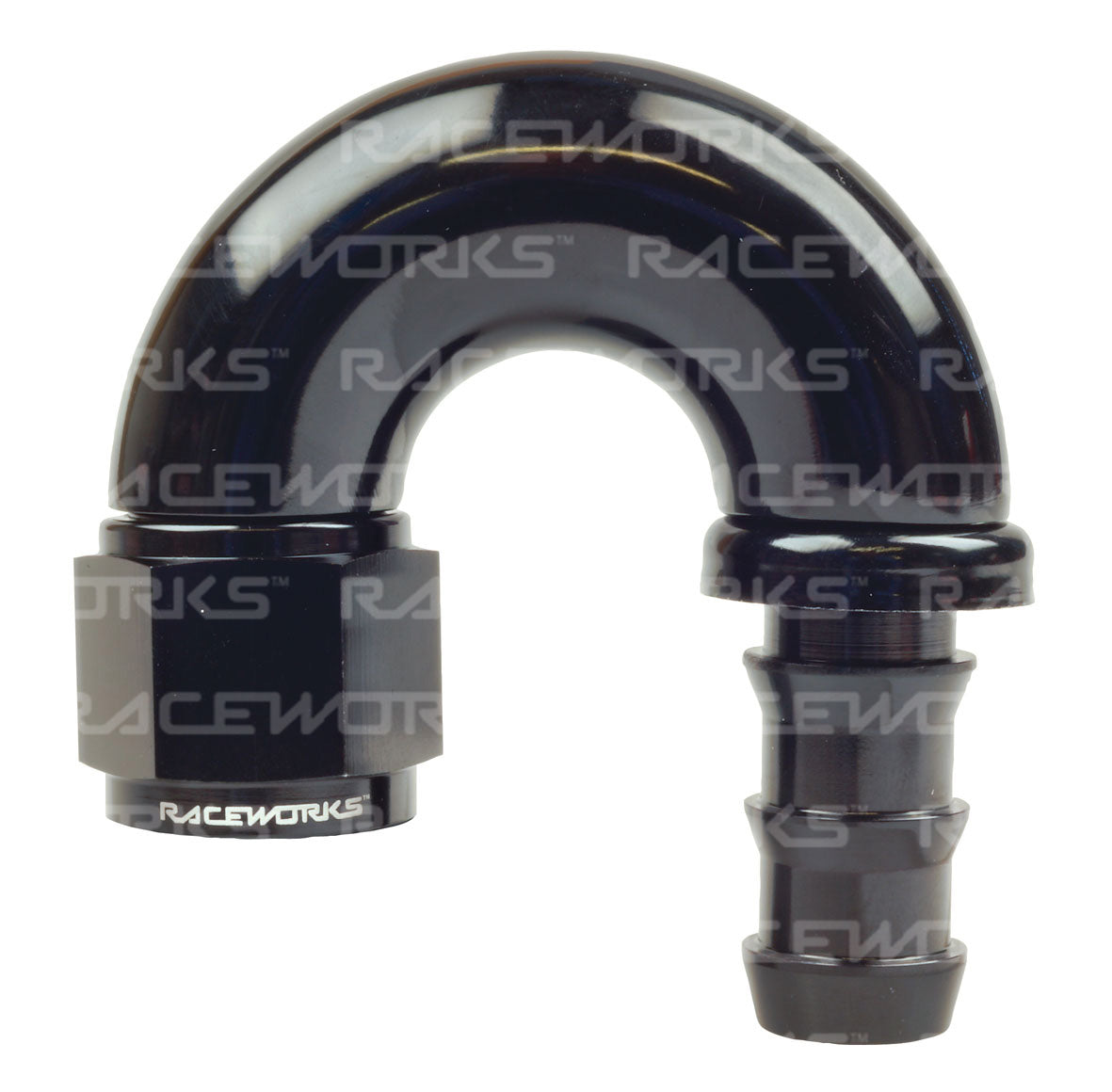 RACEWORKS PUSH LOK HOSE FITTING 180 Deg