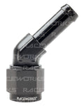 RACEWORKS FEMALE AN-6 TO 3/8'' BARB 45 Deg