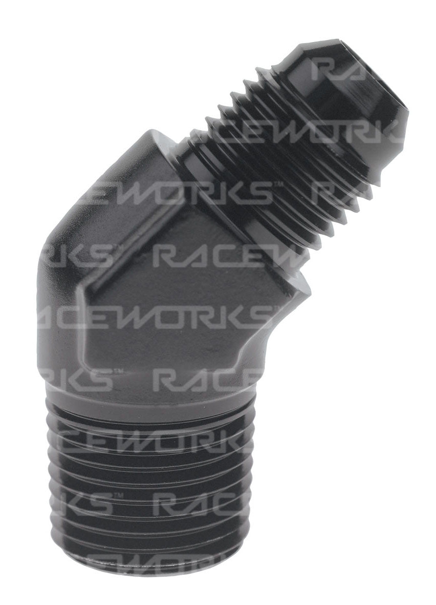 RACEWORKS AN-6 MALE FLARE To NPT 1/4'' 45 Deg