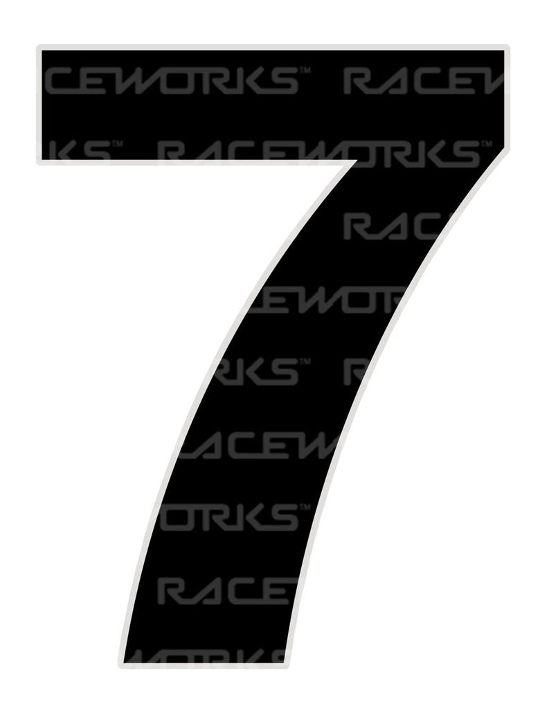RACEWORKS 28CM BLACK NUMBER 7 CAMS APPROVED