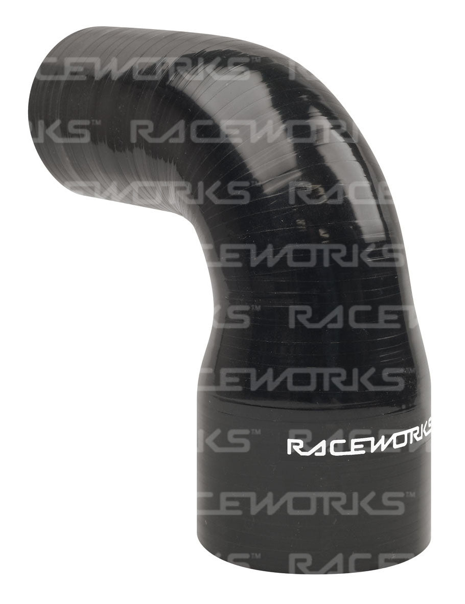 RACEWORKS SILICONE HOSE 90 DEGREE REDUCER ELBOW 3-4'' (76-102MM)